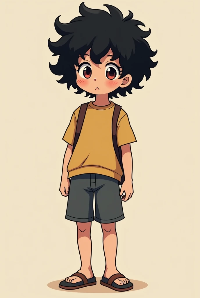 anime ??? 13 years old black hair curly feet