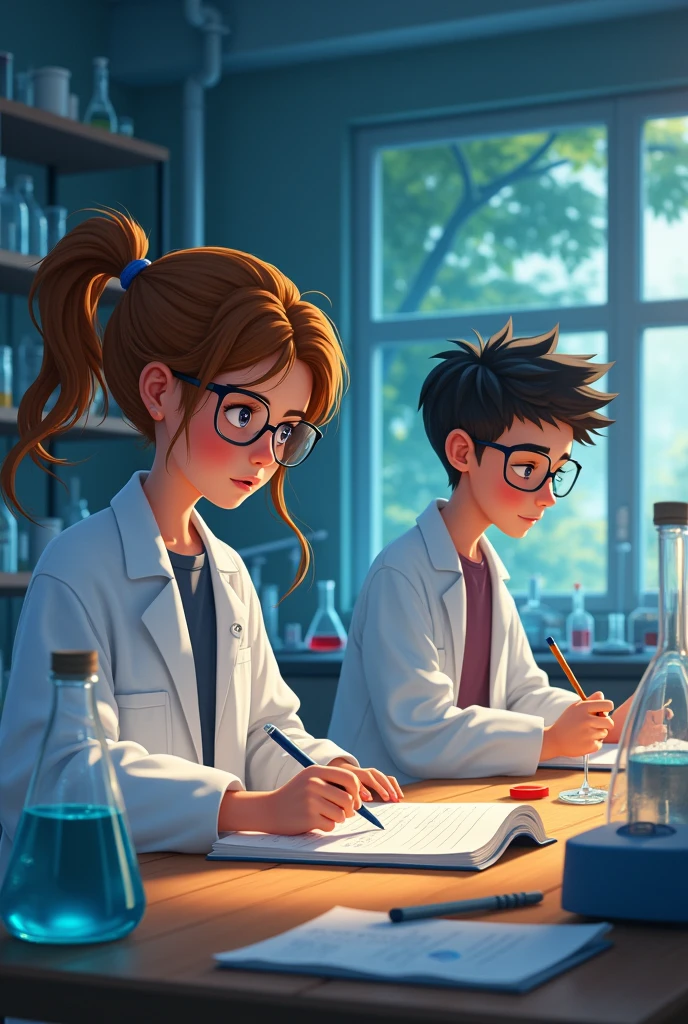 Junior scientist. I want in written junior scientist girl and boy both
Another one doing physics experiments
At some distance
Don’t touch to each other
