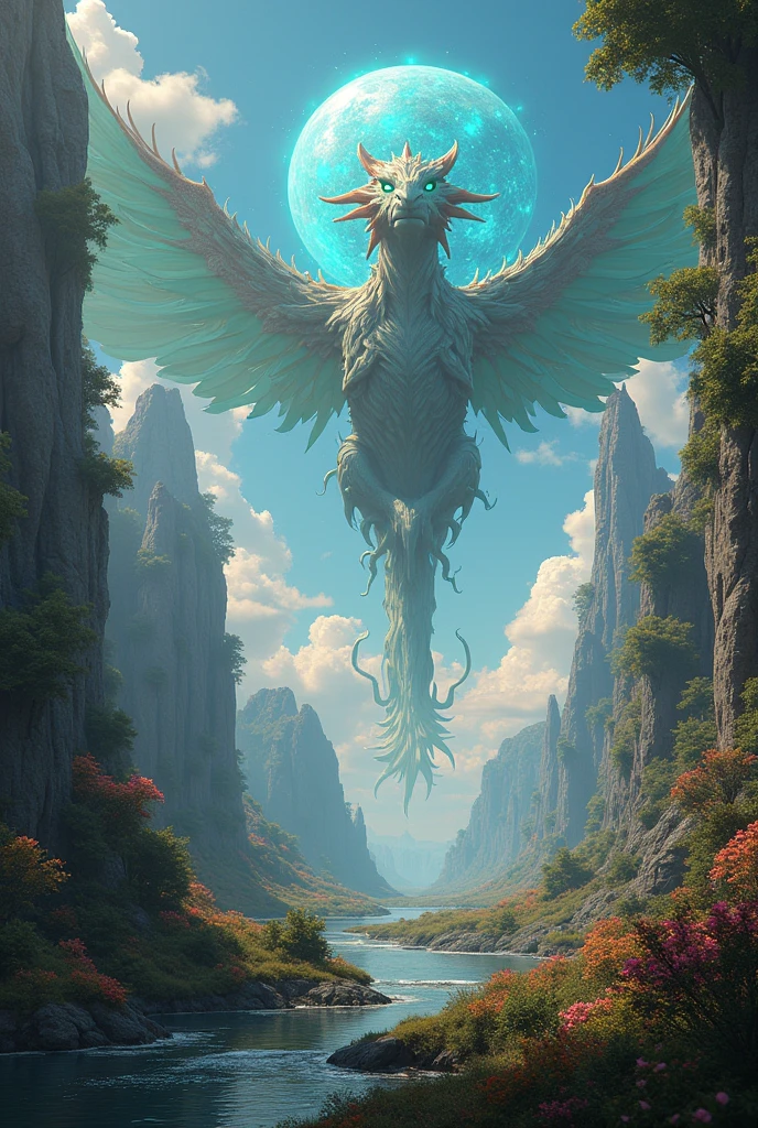 The world reborn, rising from the ashes, Creatures both fantastic and new.,