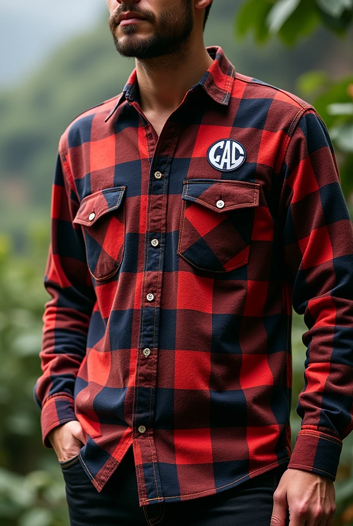 A flannel, that has a logo with the initials CAC, In addition to alluding to a free Venezuela