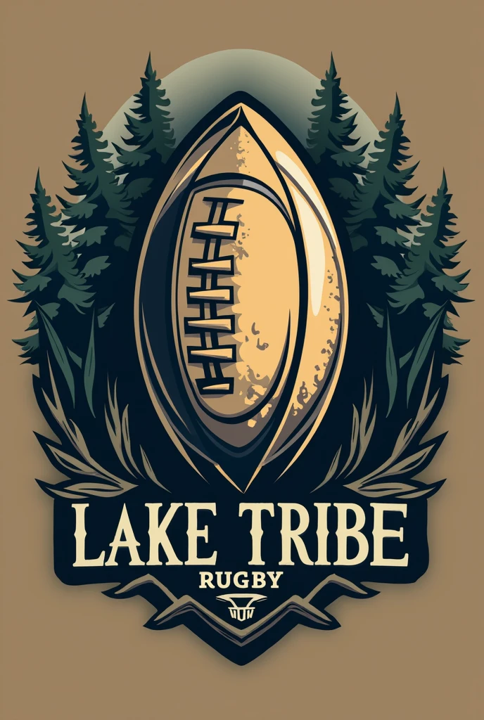 Create logo for me real rugby/ ball wrote Lake tribe rugby
