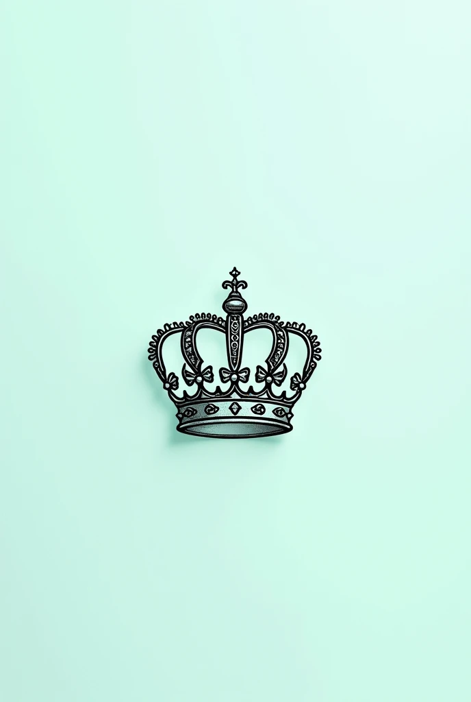 Crown drawn in black on aquamarine paper