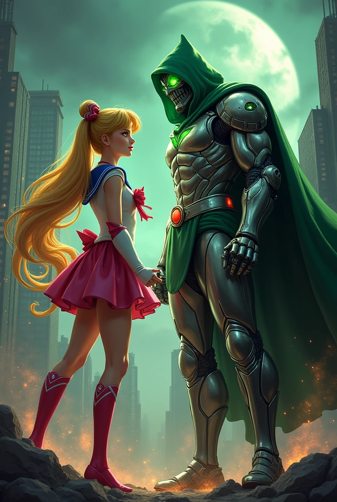 Dibuja a sailor moon con el dr doom