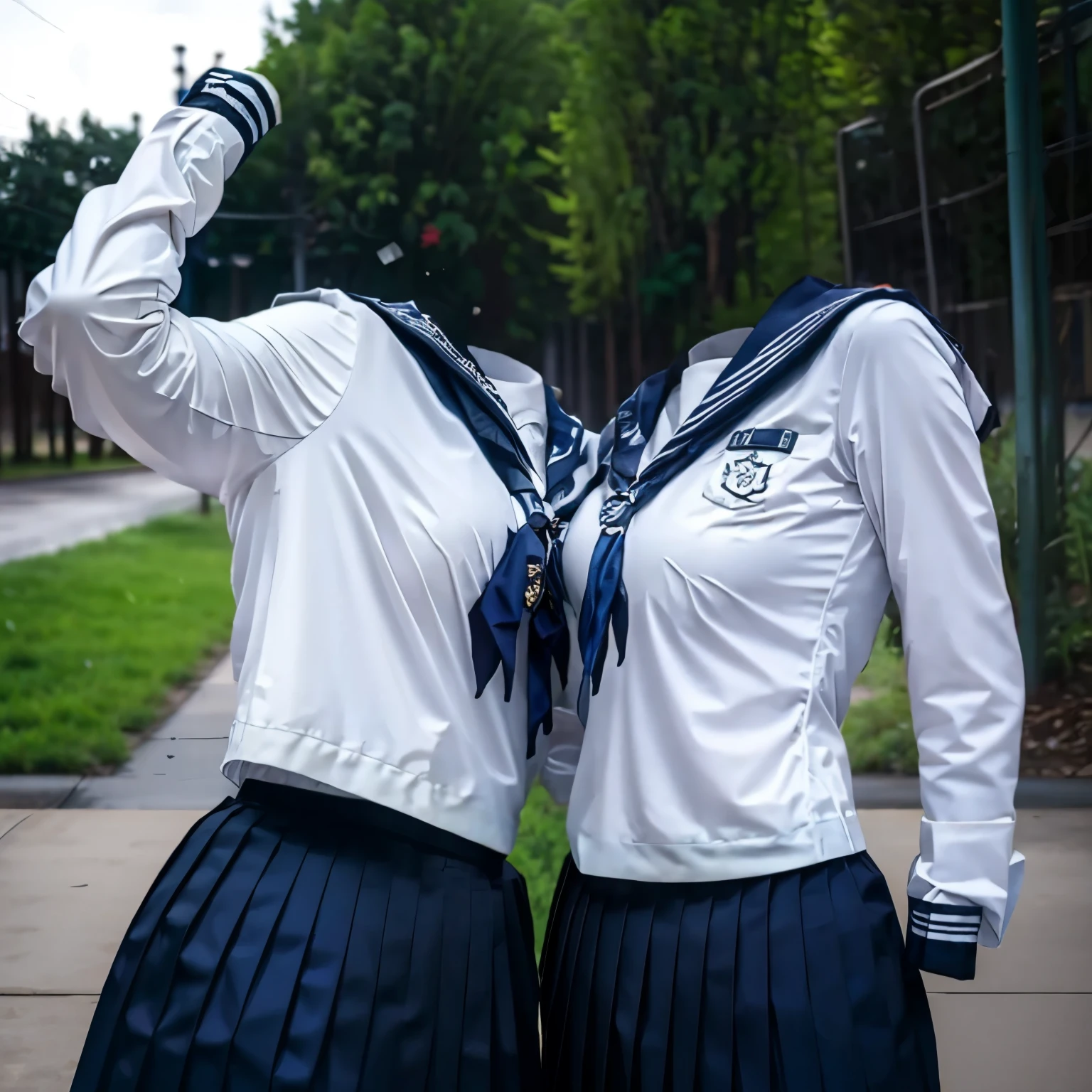 (invisible, no humans:1.5, headless:1.5, handless, legless), long sleeves, neck ribbon, navy school uniform, ribbon, sailor collar, navy school uniform, skirt, navy sailor collar, (cute big breast),
(8k, RAW photo, best quality, masterpiece:1.2), (realistic, photo-realistic:1.37),photon mapping, radiosity, ((Hasselblad photography)),physically-based rendering,
