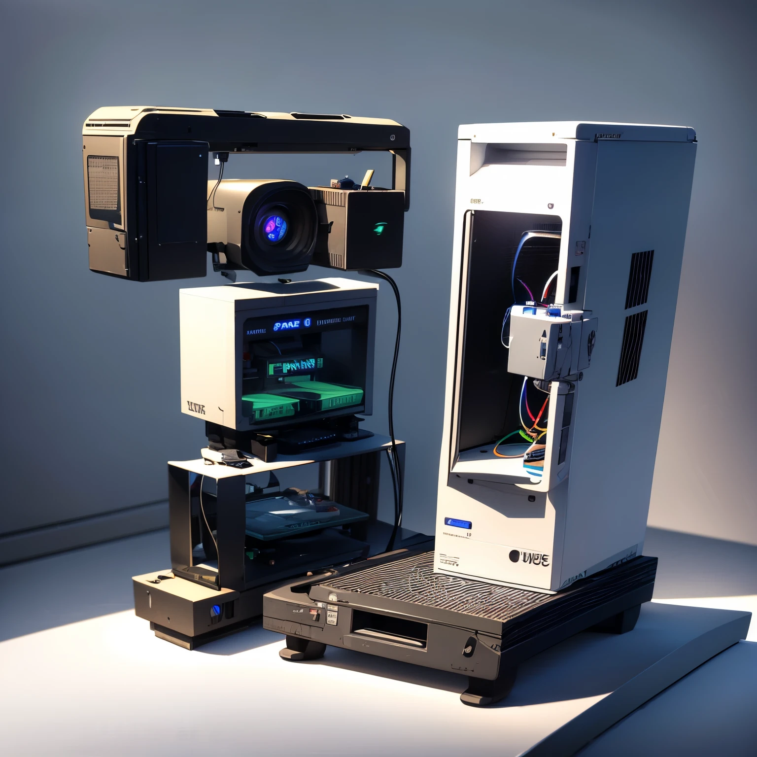 generate a profile picture for a youtube channel about 3d printers and printing. fullcolor, extremely detaild.