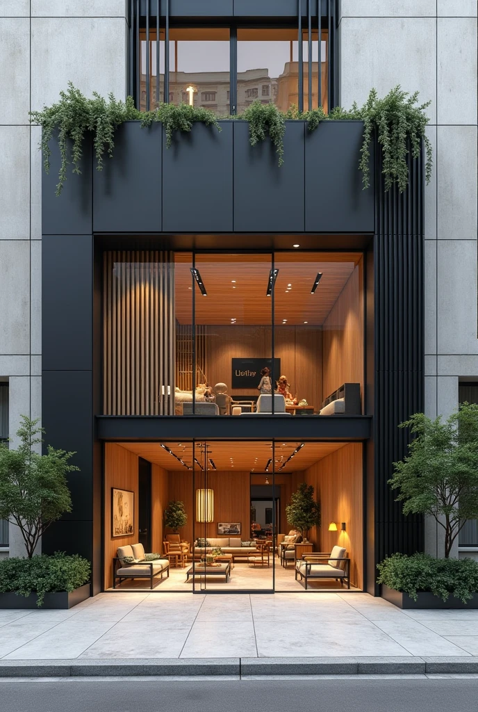 create large contemporary style furniture store facade