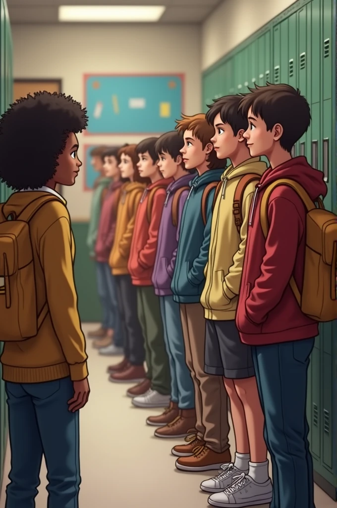 Students line up