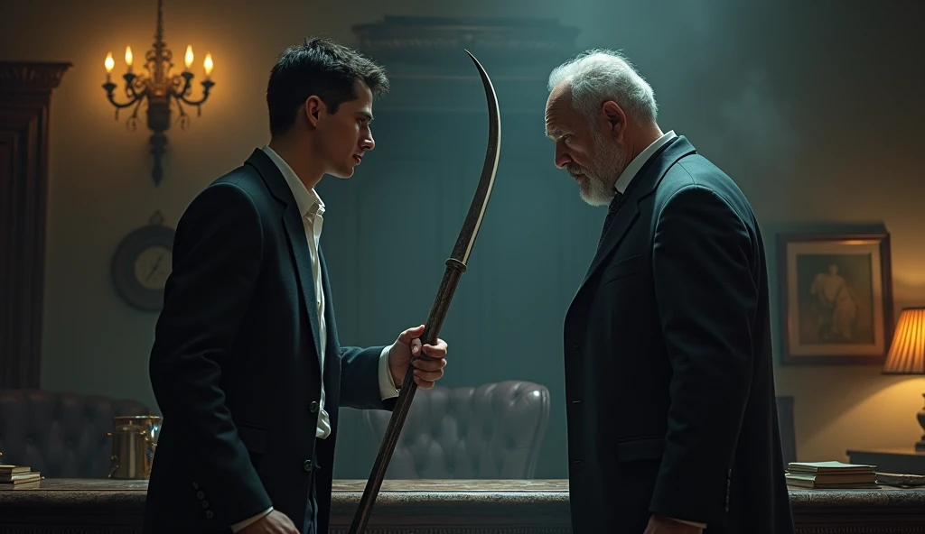 Cleanto discovers with horror that the moneylender is actually his own father., On a harpoon, who offers you a loan with exorbitant interest..