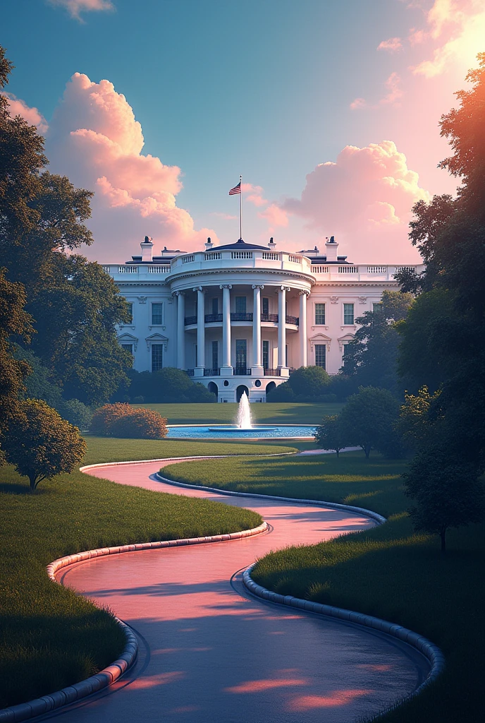 Change the white House and in background and add road