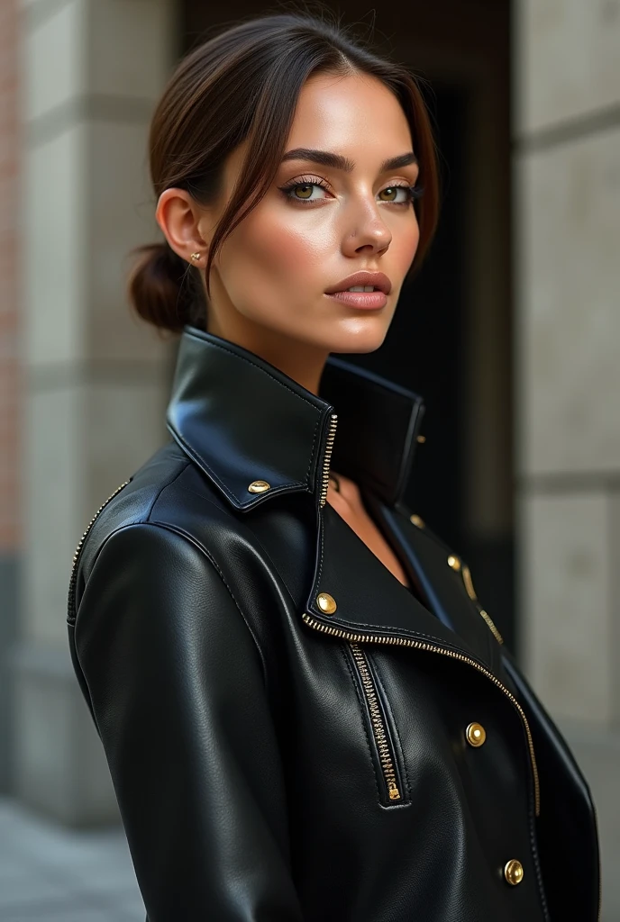 woman in 18k leather look