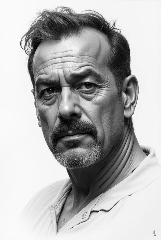 A realistic pencil drawing of the character Armando Mendoza