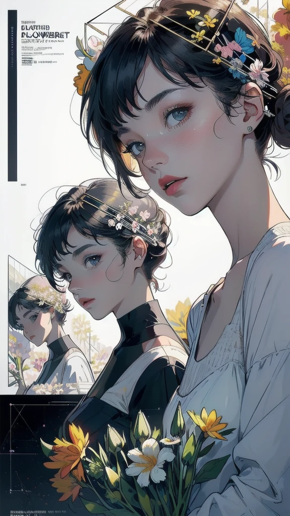 (((masterpiece, highest quality))),(((solo:1.2))),(((1girl:1.2))),32k wallpaper, very detailed, poster,(((((geometric cinematic movie poster))))), ((((bauhaus)))),(((abstract))),((((mid century modern)))),(((((portfolio))))),(((((Close-up))))),((((( up))))),((((more various angle)))),(((highlight))),((((heterochromia)))),(((complete. detailed face))),(((Extremely talented))),(((most complecated machine))),(((Overall colorfully))),((((((Absolutely simple background)))))),(((((detailed Surrounded by flowers))))),