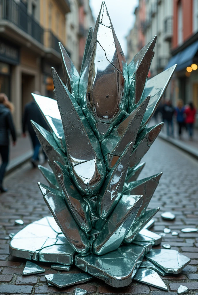 Imagine a central abstract object made of mirror shards or broken glass. Each fragment reflects a different part of the environment, But together they form a complete and coherent figure.. This symbolizes how parts combine to create a whole that reflects a larger reality..