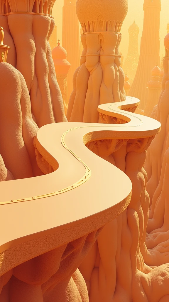 poster design,The road winds through the huge balance,Exaggerated composition,Virtual Reality,Wealth Elements,Gold Tone,Illustration Design,Fractal Art,masterpiece,Clean picture