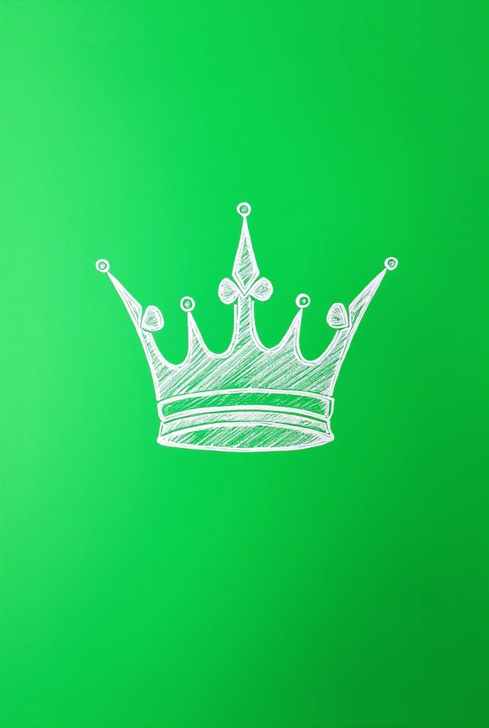 Crown drawn in white on green paper
