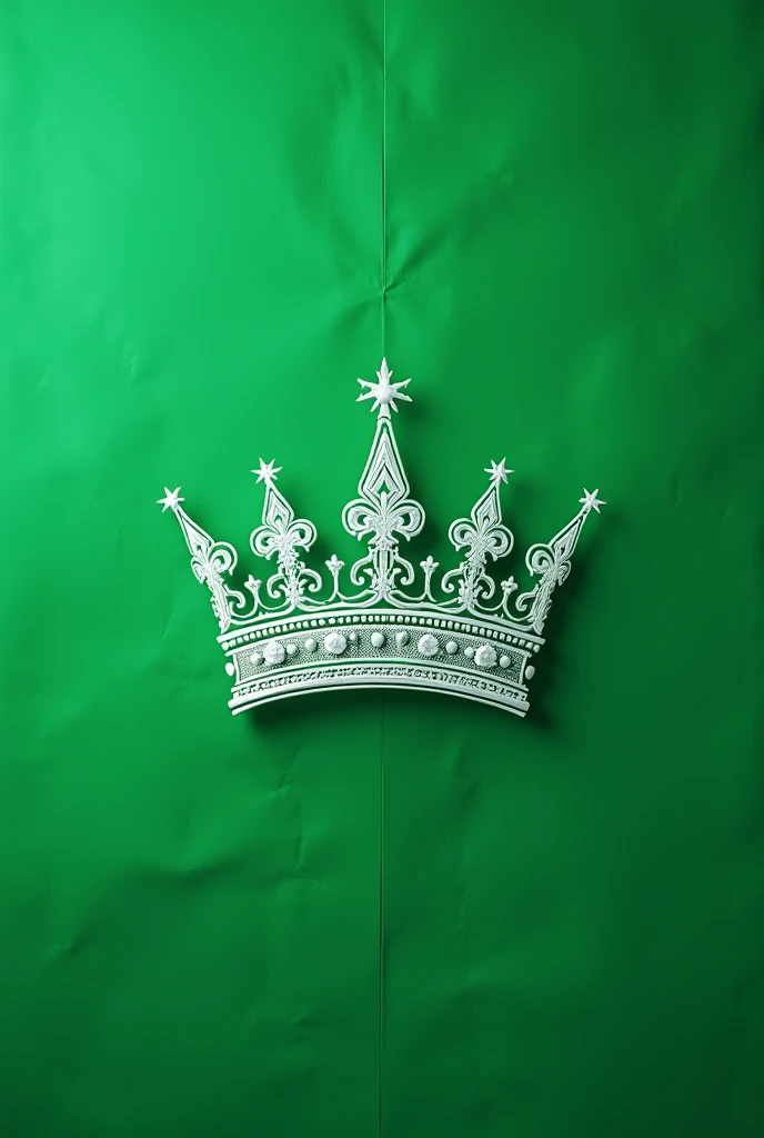 King's crown drawn in white on green paper