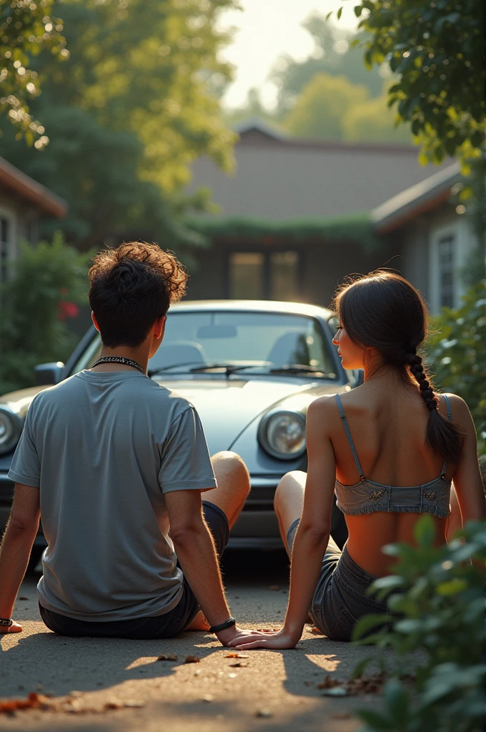 Me and my friend watching car