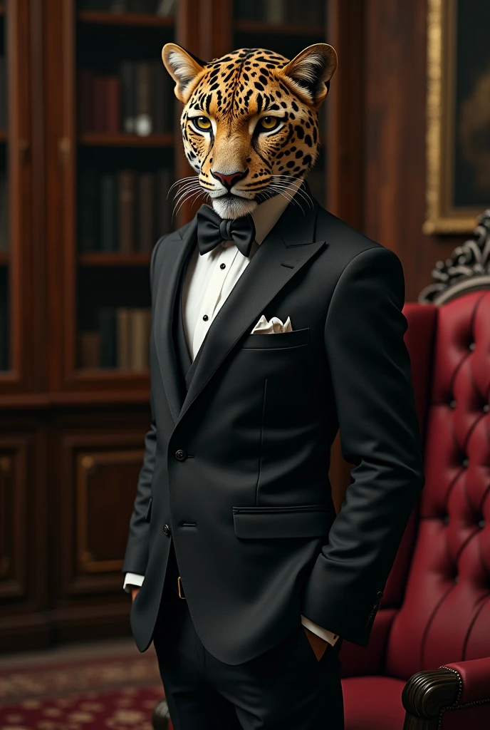 leopard in a suit