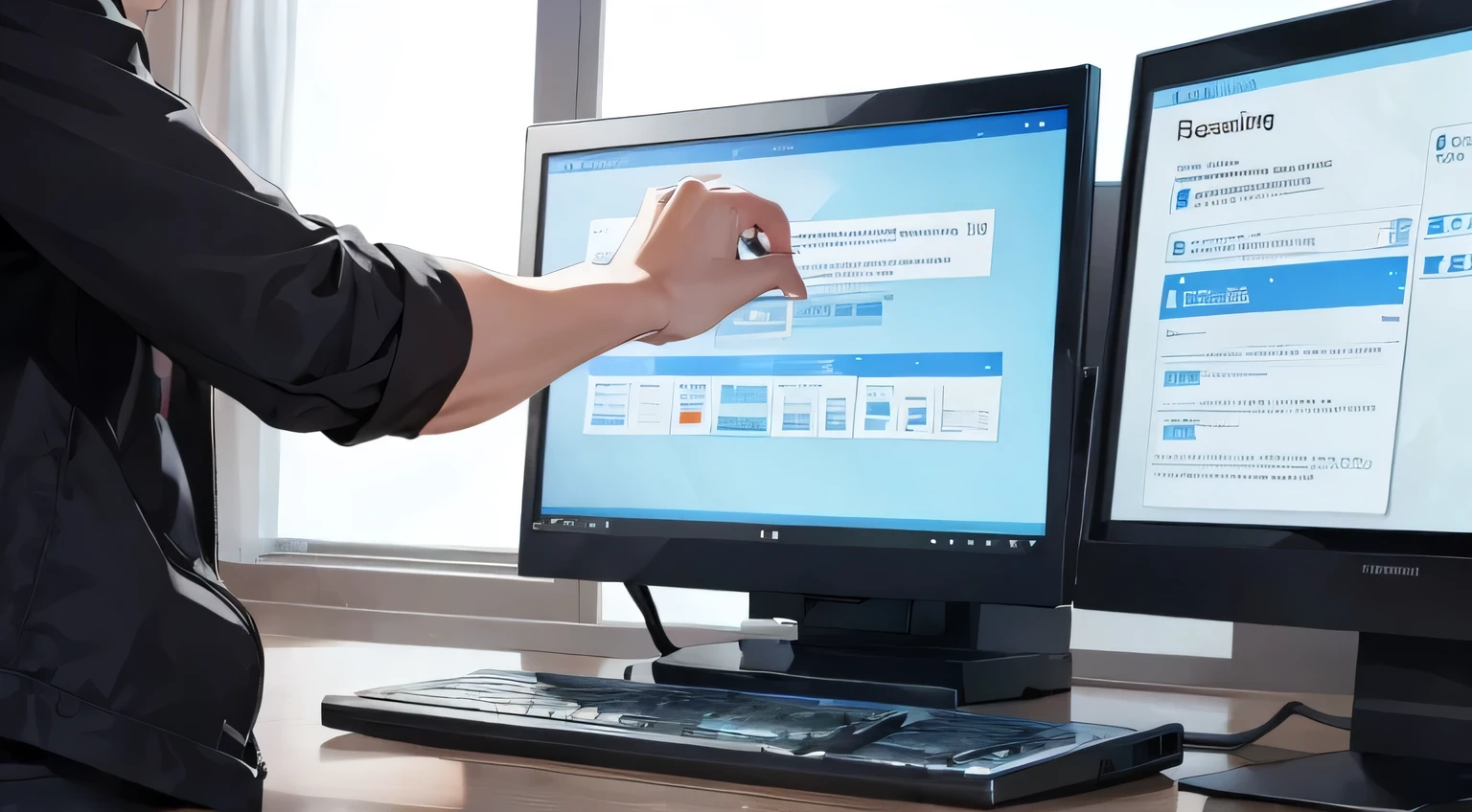 Person controlling access using a computer