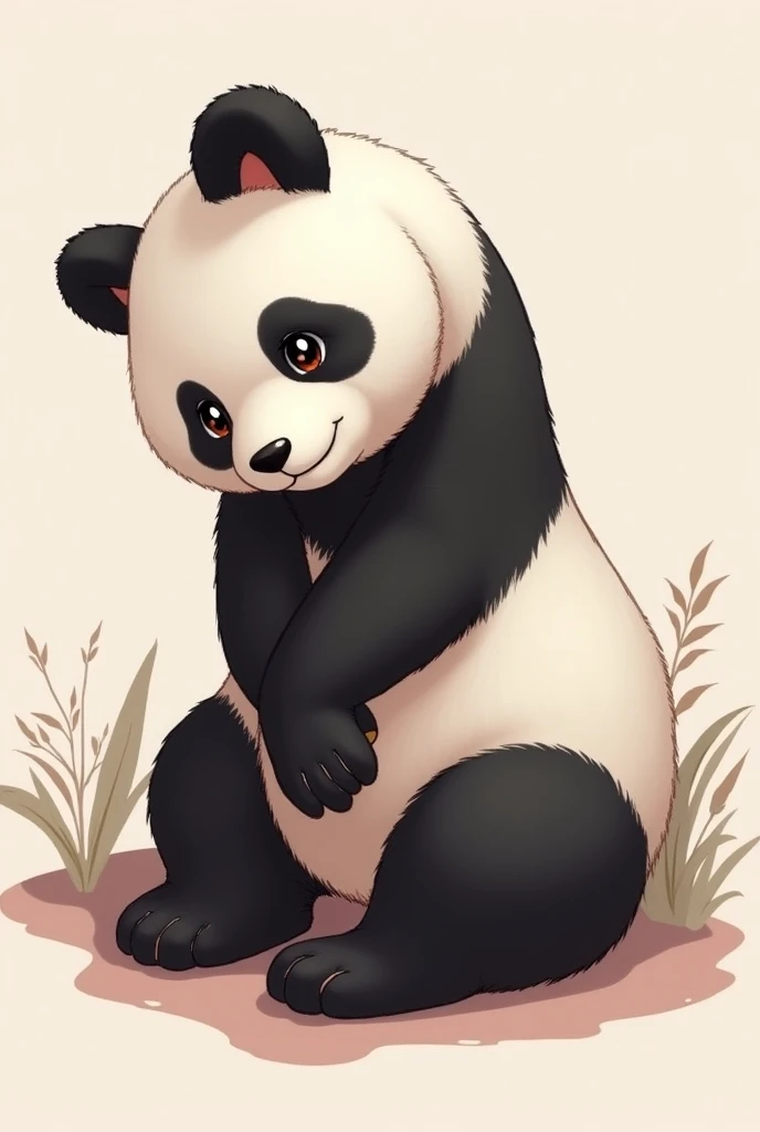 Ursa Panda sensual , showing her female charm , shy , no nudity