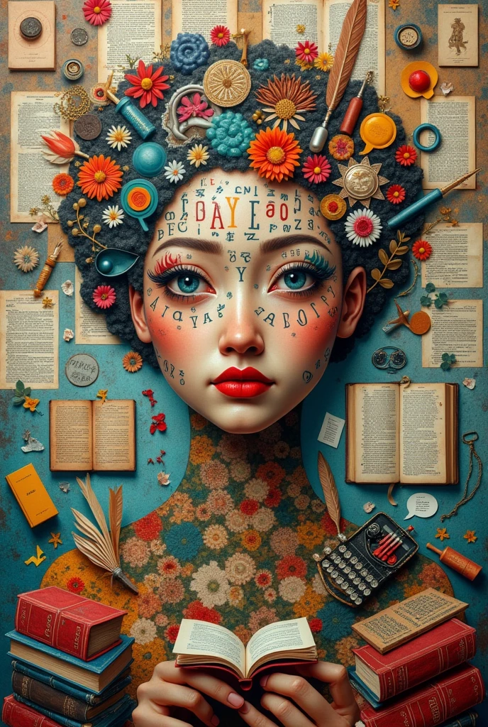 collage of everything related to language