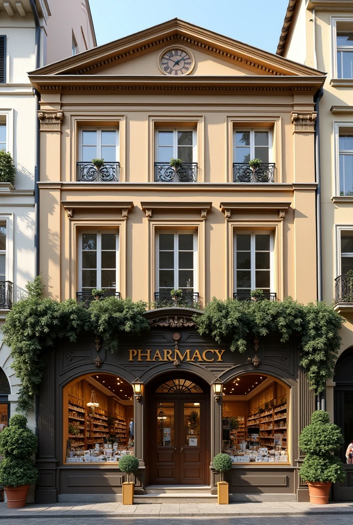 create the image of the facade of a pharmacy