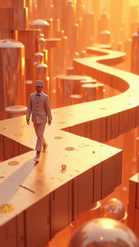 poster design,the way,Sense of direction,modern style,Fractal Art,Exaggerated composition,Virtual Reality,Wealth Elements,Gold Tone,Illustration Design,Flat,masterpiece,Clean picture,Don't show up