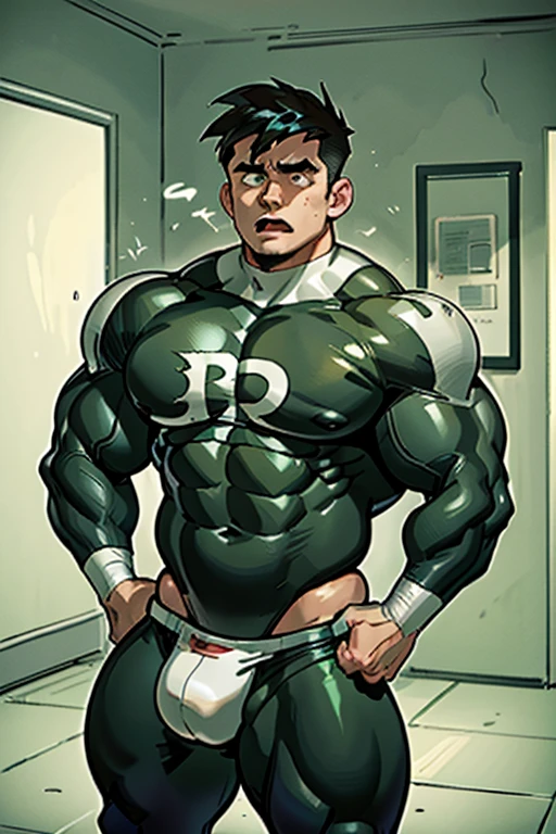 Danny Phantom, ghost, hypnosis, jock, conversion, locker room hallway, hyper muscles, jockstrap, bro, meathead, hypnotized, brainwashed, brainwashing, big dumb jock, football. Danny Fenton is hypnotized by Dash to assimilate and become another dumb cocky smirking fitness-obsessed bodybuilder football jock bro. Glowing green eyes. Growing bigger muscles and crotch bulge. Hyper crotch bulge. Massive bulging crotch. Big balls. Big biceps. Big triceps. Big traps. Broad shoulders. Big meaty pecs. Big thighs. Thick glutes. Football team assimilation. Black hair. Deep dull voice. glazed expression. dumber and dumber. Open mouth. Clothes turning into a football uniform. Forgetting. Number 13 on his football uniform. IQ drain. Mindless. Brainless. Brute. Brutification. "I feel like I ... I ... I'm a ... I'm a .... "Bro, I feel ... kinda ... uhhh ... stupid...? Like, ... my head gets ... dumber, and ... dumber, and ... dumber..... I'll ... be dumb ... for Coach.... Bigger and bigger ... dumber and dumber.... Huhuhuh.... Yes, Coach. A good dumb jock is big and dumb. A good dumb jock's what I'll become.... Must grow big..... Must grow dumb.... Don't think.... Obey Coach.... Yes, Coach, I must obey.... The Big Dumb Jocks are here to stay.... Protect the QB. Whatever you say.... Dash, ... is my quarterback.... Dash ... is my bro...." Chuckling vapidly. Drooling. Hyper biceps. Hyper triceps. Broad shoulders. Thick, meaty hyper pecs. Hyper traps. Big deltoids. Big lats. Tank tops. Blank stare. Open mouths. Vapid. bro. bodybuilder. IQ drain. Jock. hypnosis. dumber. Big crotch bulges. Dumbing down. Brainwashing. Giant muscles. Hyper muscles. Dumber and dumber. Bigger and bigger. Muscleheads. Meatheads. Jocks. Hypnotized. Brainwashed. Brainwashing. Subliminal hypnosis. Flexing. Tall and muscular. mindless. Brainless. Jock bro assimilation. Integration. Conformity. Brute. Musclehead.