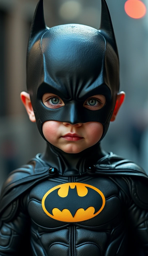 a cute  as batman, 7 yeahort hair, facing camera, look at the camera, extremely detailed portrait, beautiful detailed eyes, beautiful detailed lips, extremely detailed facial features, detailed superhero costume, superhero poses, dynamic action, vibrant colors, cinematic lighting, epic fantasy, digital art, 8k, high resolution, hyper detailed, photorealisti4