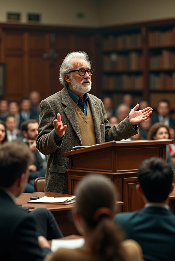Image of a professor giving a lecture 