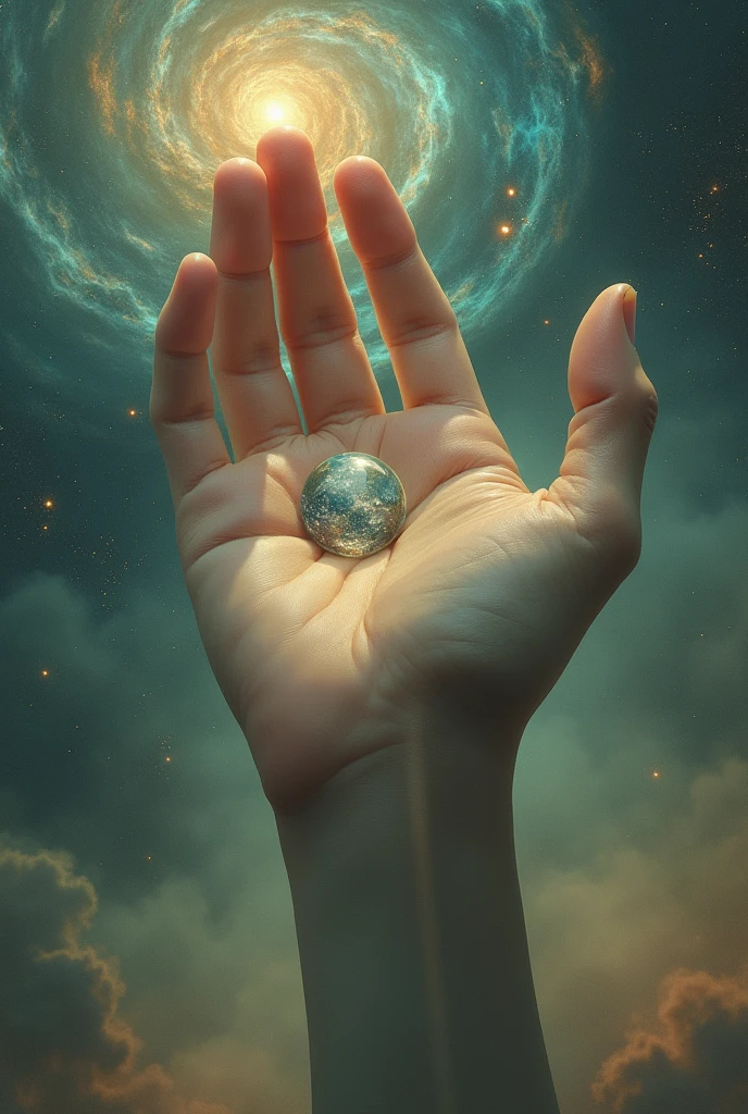 her right hand is the universe