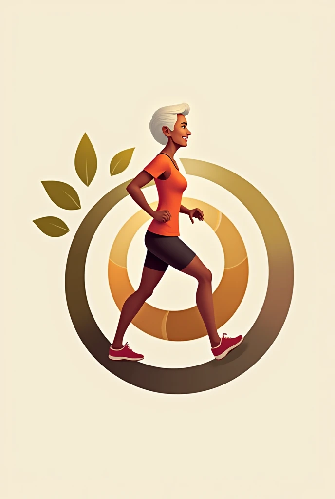 Logo for a senior citizen gym called Virgym, subtitle Old age, that has a spiral and reflects the peace and strength of older adults
