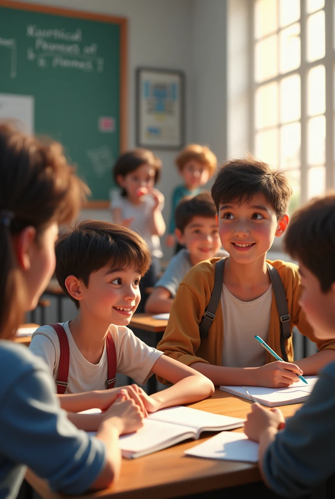 13-year-old teenagers receiving classes