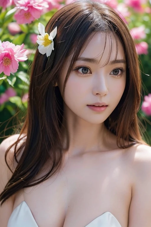 ((Exposing breasts 1.6))),(((Exposing breasts 1.6))),(((Exposing breasts 1.6))),masterpiece, Highest quality, 8k, Absurd, Beautiful medium long bob hair,Woman in her late 20s, That shy expression is cute, (Sensual Style),((Seven episodes were filmed................1.4)), (Nude 1.5), No makeup, The near road and the far road, Written boundary depth, Surreal, High resolution, photograph, Sharp focus, Face lamp, Dynamic Lighting, highest detailed, ,Extreme detaileds、Super detaileded、detailed、Real Skin、elegant features、Positive and optimistic、(The background is a colorful flower field)