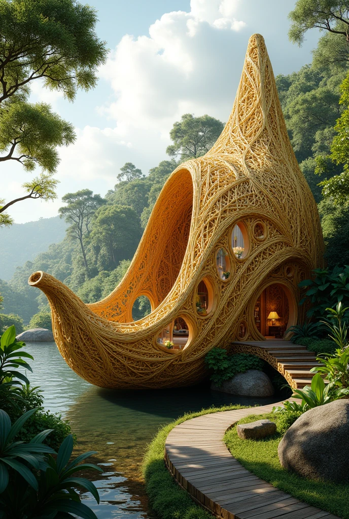 a building like a banana cinenen bird's nest
