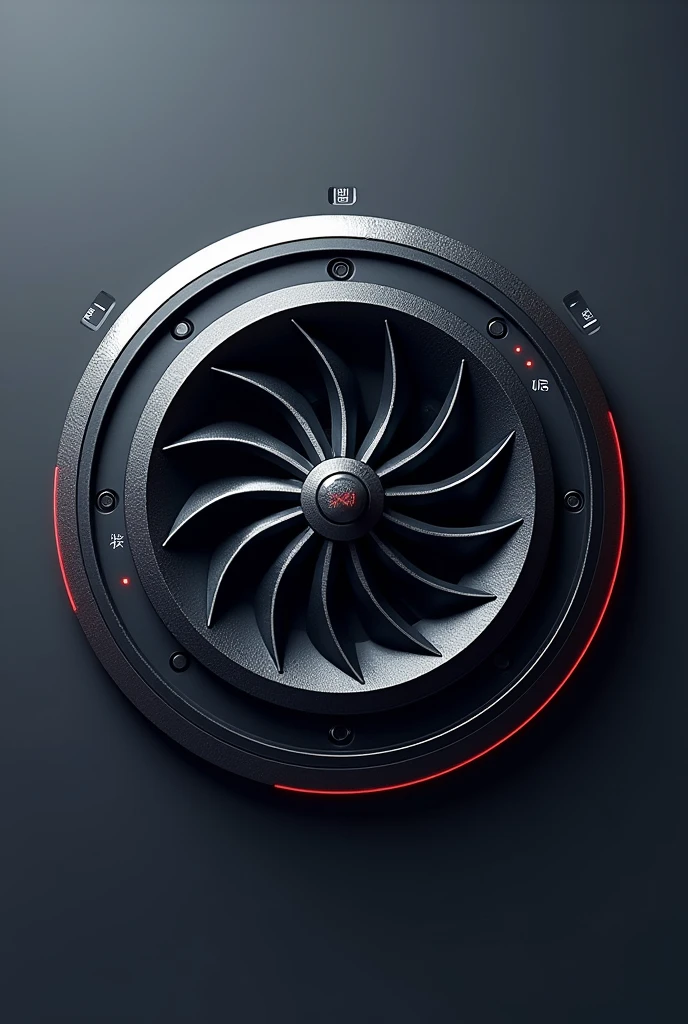 A logo with a mix between a car turbine and a camera lens