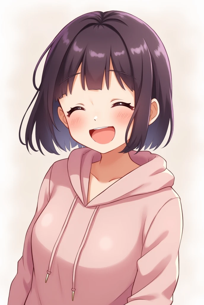 cute、laughing、Looking at me、Smiling、Berry Short、Shortcuts、cute、Mature、Anime Face、Anime-like、hoodie、An illustration