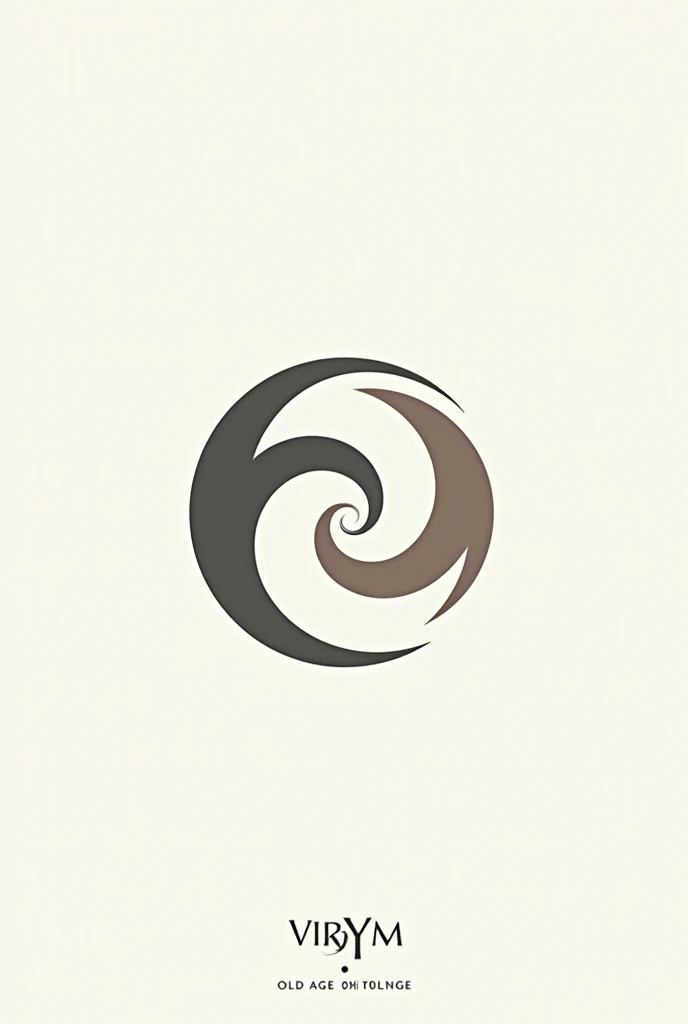 Logo for a senior citizen gym called Virgym, subtitle Old age, that has a spiral and has the strength of older adults