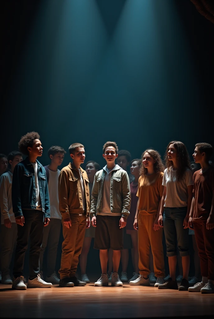 15 year old teenagers doing a play