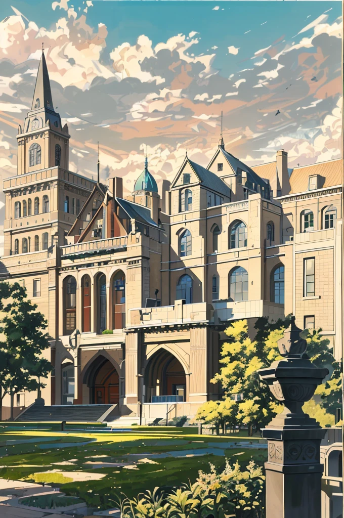 (masterpiece, best quality), Modern design , photography, Nostalgia, Ultra Detailed, morning, Stunning scenery, Urban,Harvard , Nostalgia之情  ,University campus ,Suitable resolution