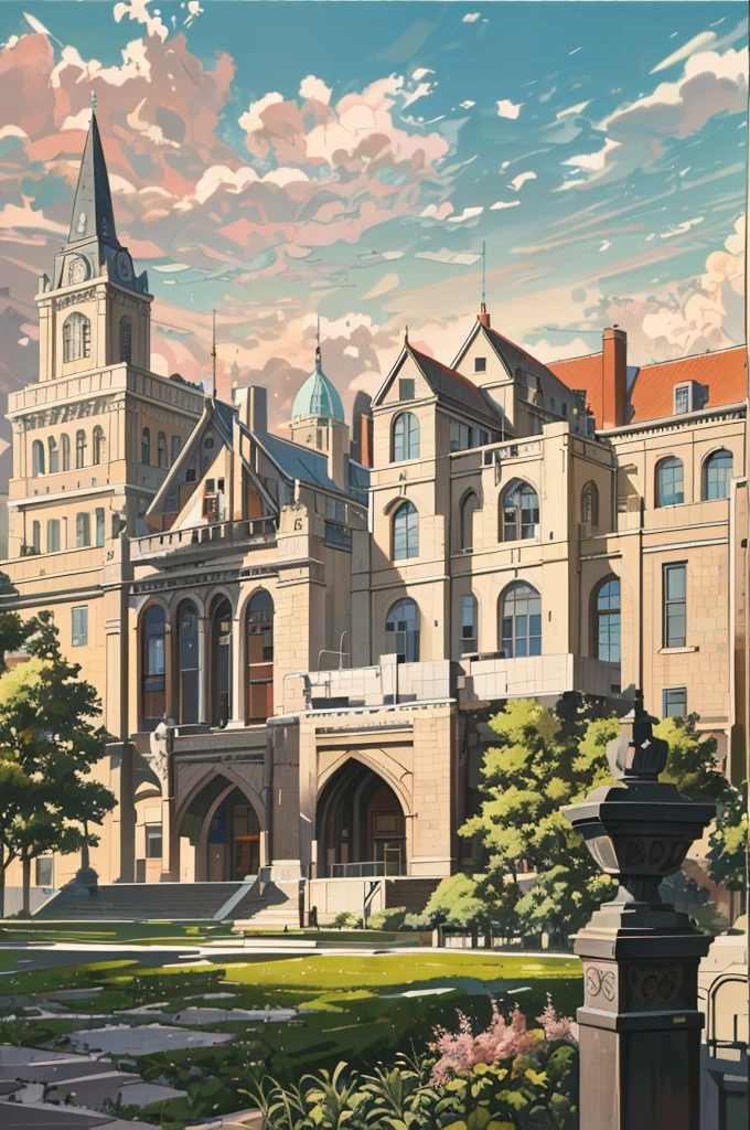 (masterpiece, best quality), Modern design , photography, Nostalgia, Ultra Detailed, morning, Stunning scenery, Urban,Harvard , Nostalgia之情 ,University campus ,Suitable resolution