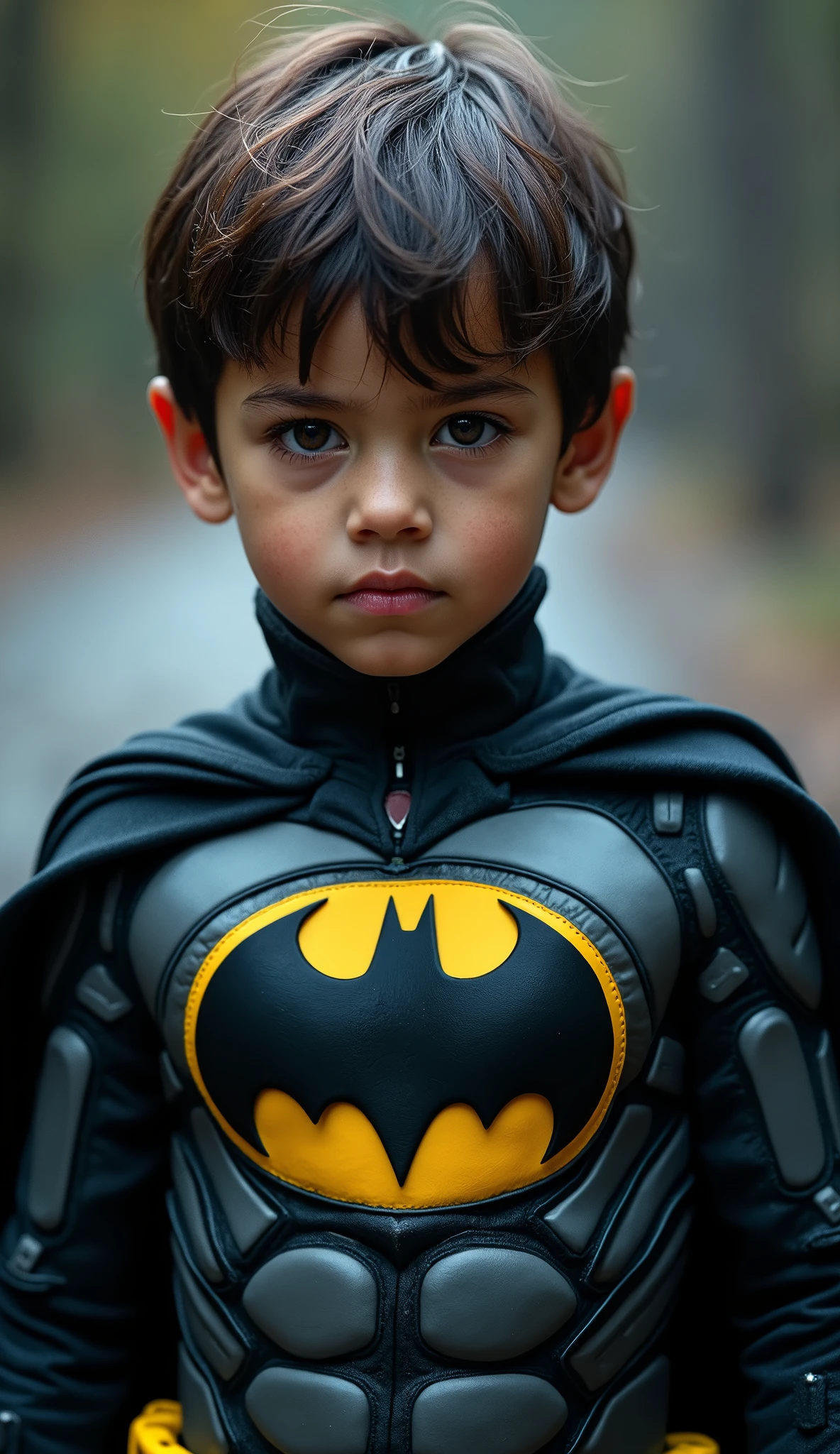 a cute kid as batman, s old, short hair, facing camera, look at the camera, extremely detailed portrait, beautiful detailed eyes, beautiful detailed lips, extremely detailed facial features, detailed superhero costume, superhero poses, dynamic action, vibrant colors, cinematic lighting, epic fantasy, digital art, 8k, high resolution, hyper detailed, photorealisti4
