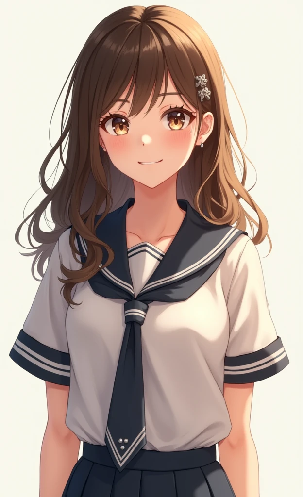 Angela in highshool uniform cute smile