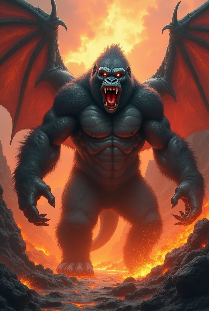 The hybrid animals that are mated, namely gorillas and dragons, become scary animals with a theme of mountains of fire and lava.