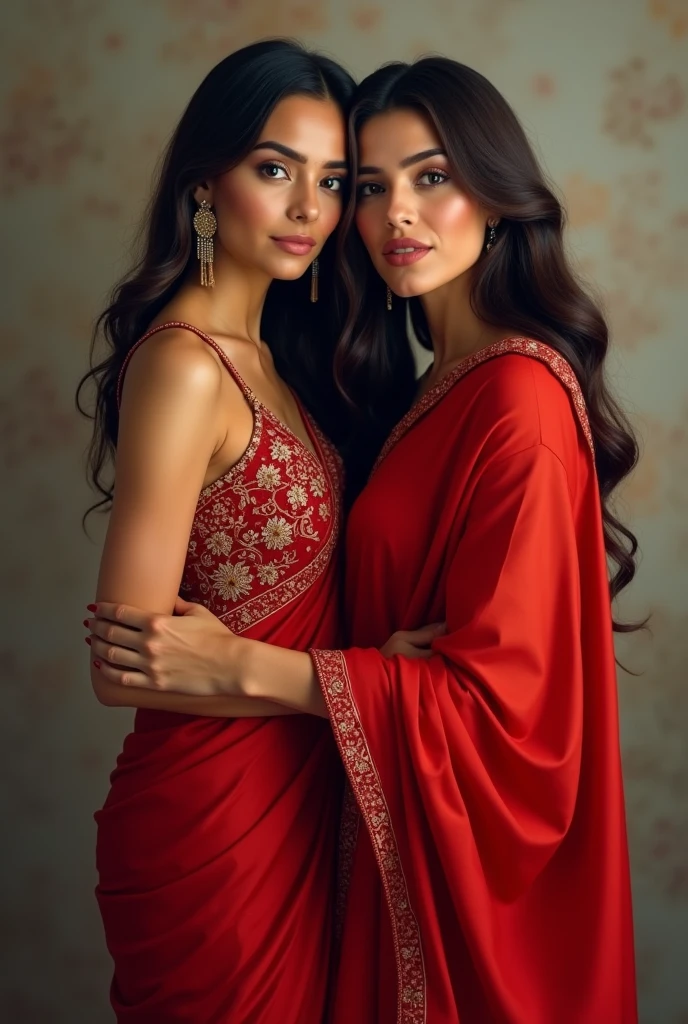 Melisa asli pamuk in red saree and ilhan Sen as her husband