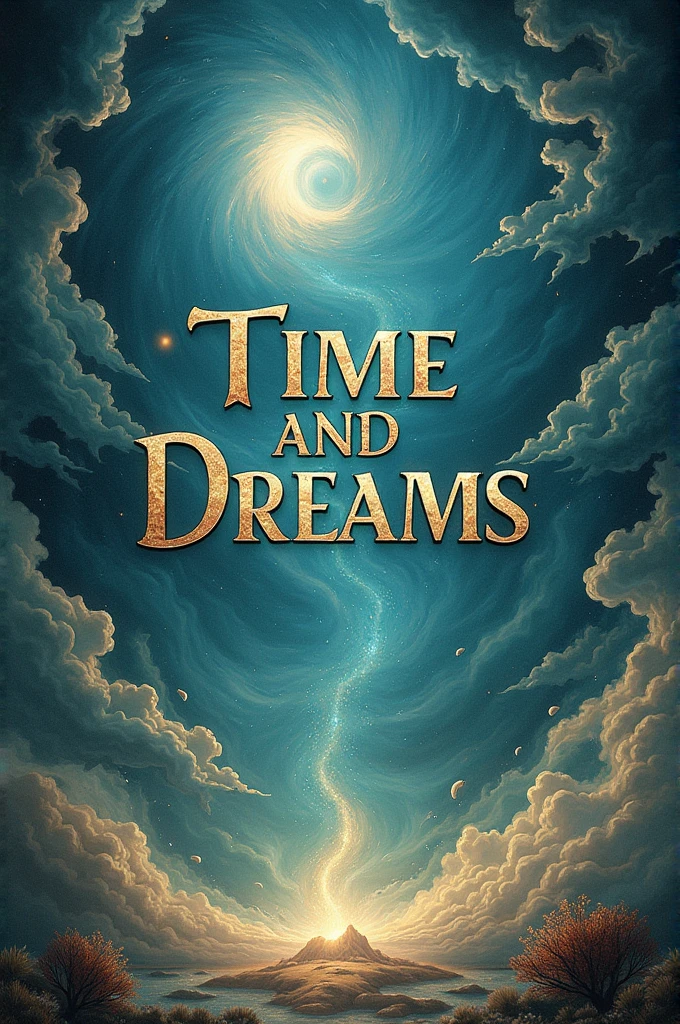 Book cover with title between time and dreams