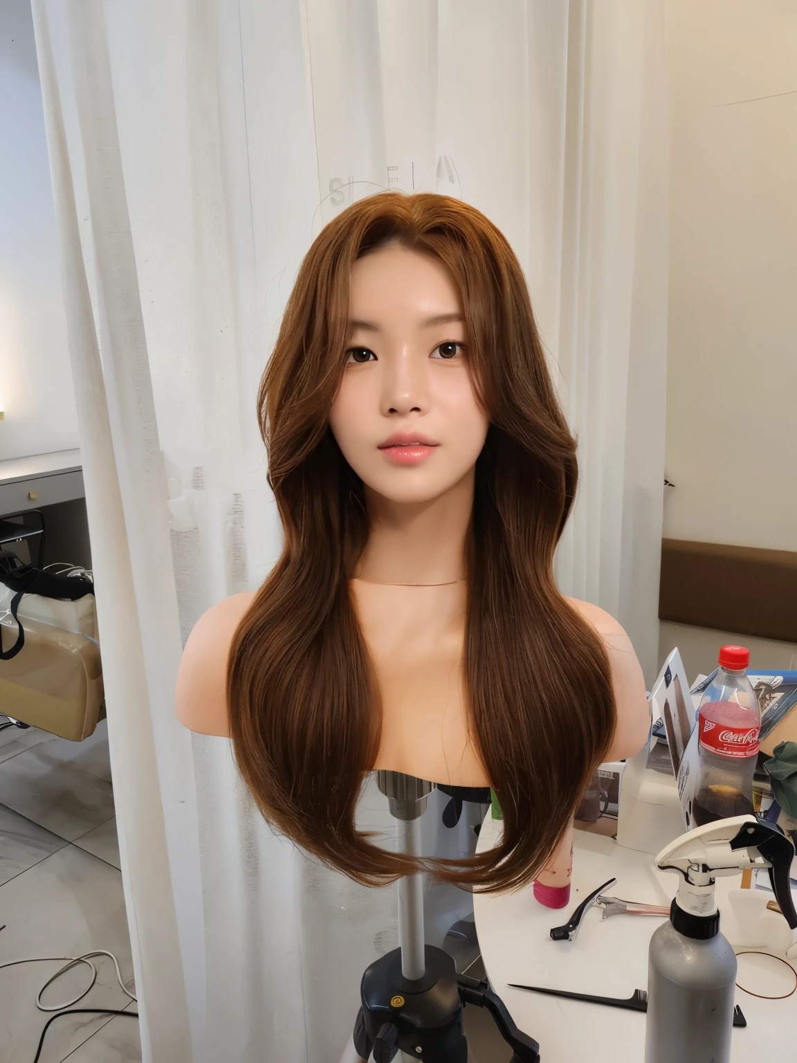 Best Quality, 8k, Masterpiece, (Portrait: 1.3), (photo realistic:1.4), (hyper realistic:1.4), Sharp Focus, looking at viewer, (smoother lighting:1.1), (increase cinematic lighting quality:0.9), realistic lighting, backlighting, light on face, ray trace, (brightening light:1.2), (Increase quality:1.4), sharp detail, (best quality real texture skin:1.4), finely detailed eyes, black_eyes, finely detailed face, 25 year old Korean woman