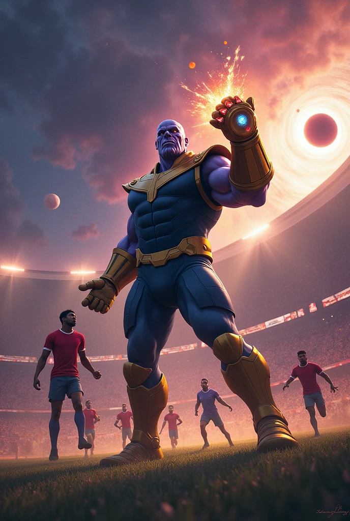 Thanos playng football
