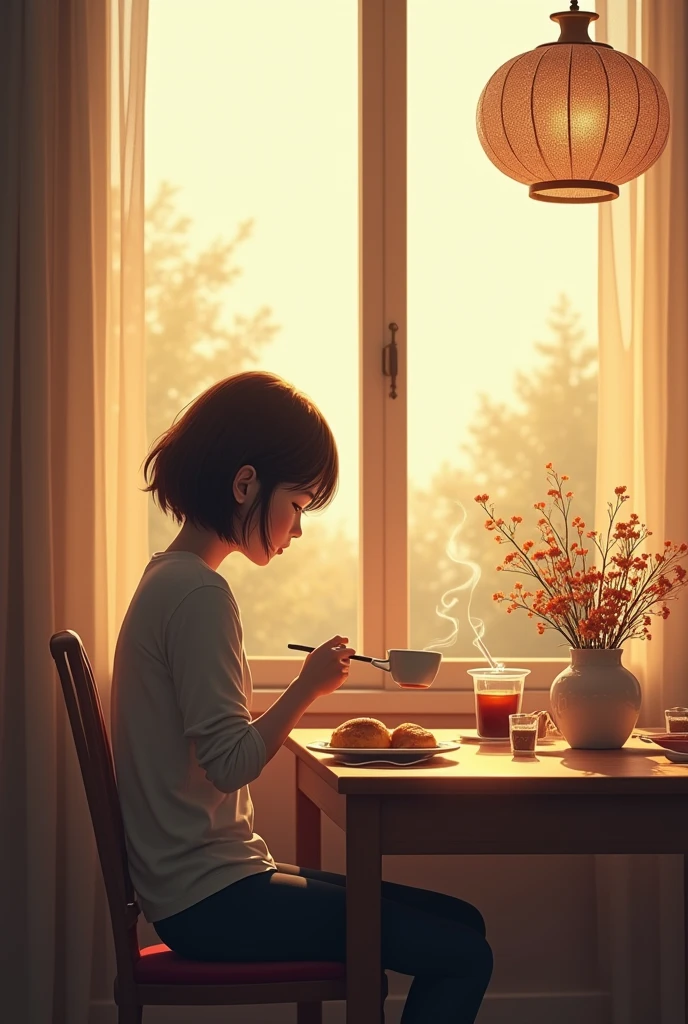 Morning breakfast vage in dinning table