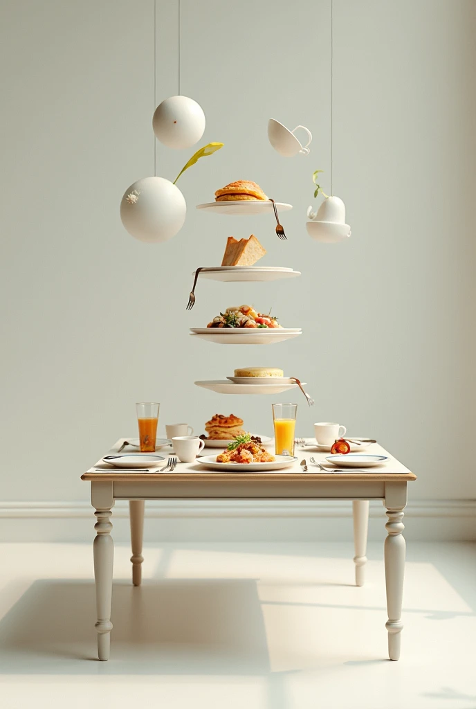 Morning breakfast vage in dinning table image is up side in table